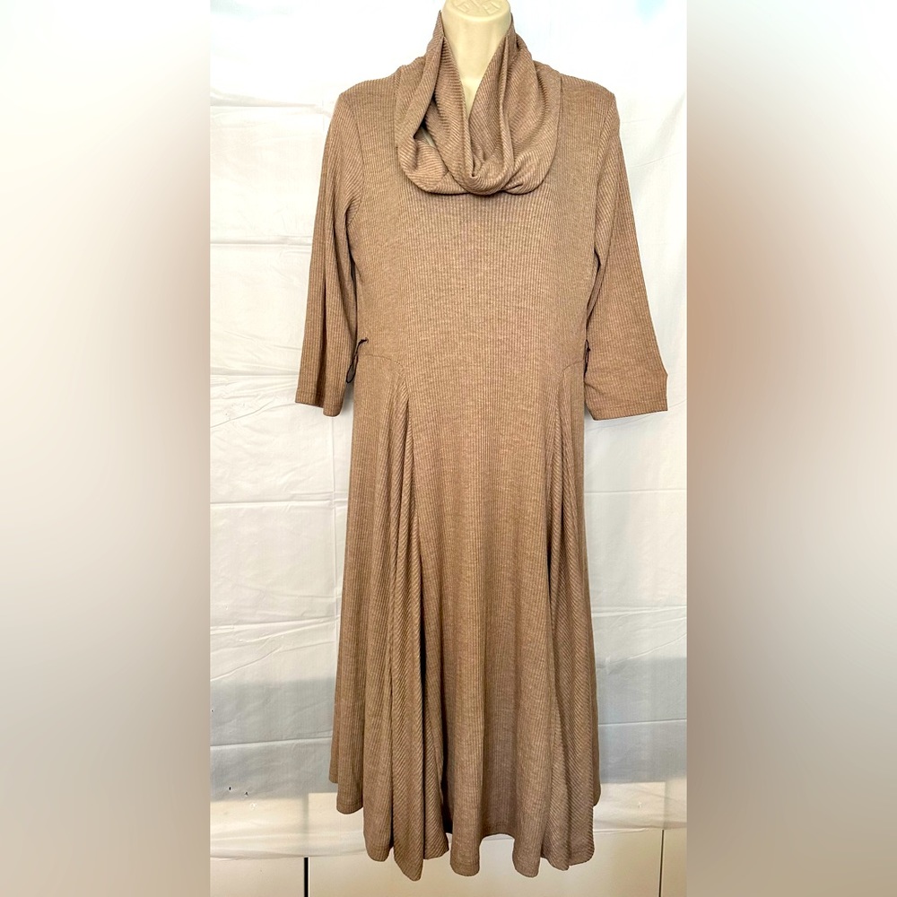 NWT Amanda Lane Women’s Cowl Neck Long Sleeve Sweater Maxi Dress Size L